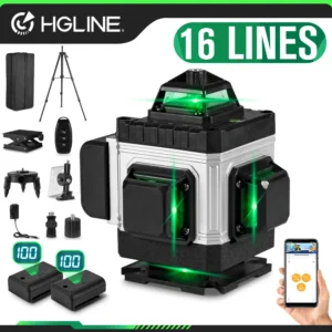 HGLINE 16-Line 4D Laser Level with App Remote Control (Vertical & Horizontal)
