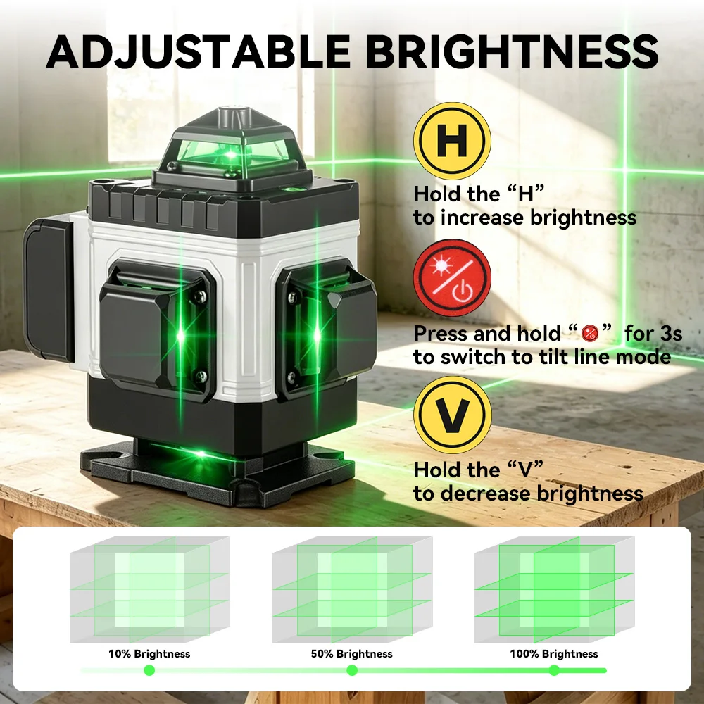 HGLINE 16-Line 4D Laser Level with App Remote Control (Vertical & Horizontal) - Image 4