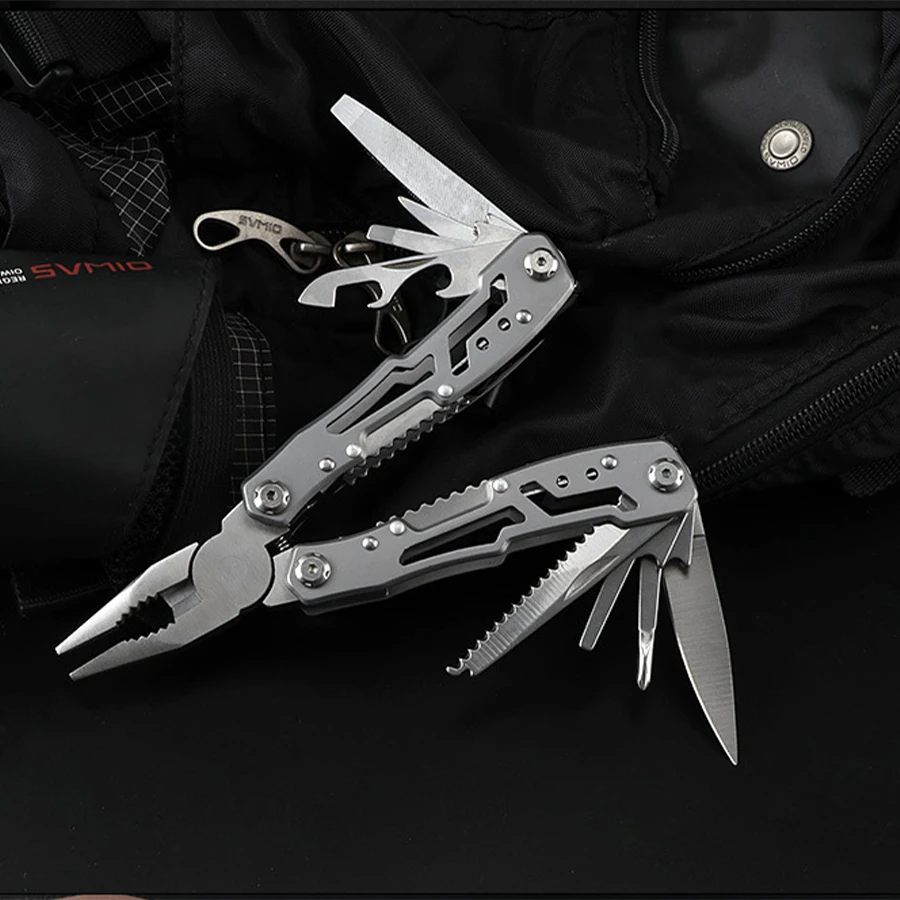 Stainless Steel Folding Pocket Multitool Knife & Pliers - Image 6