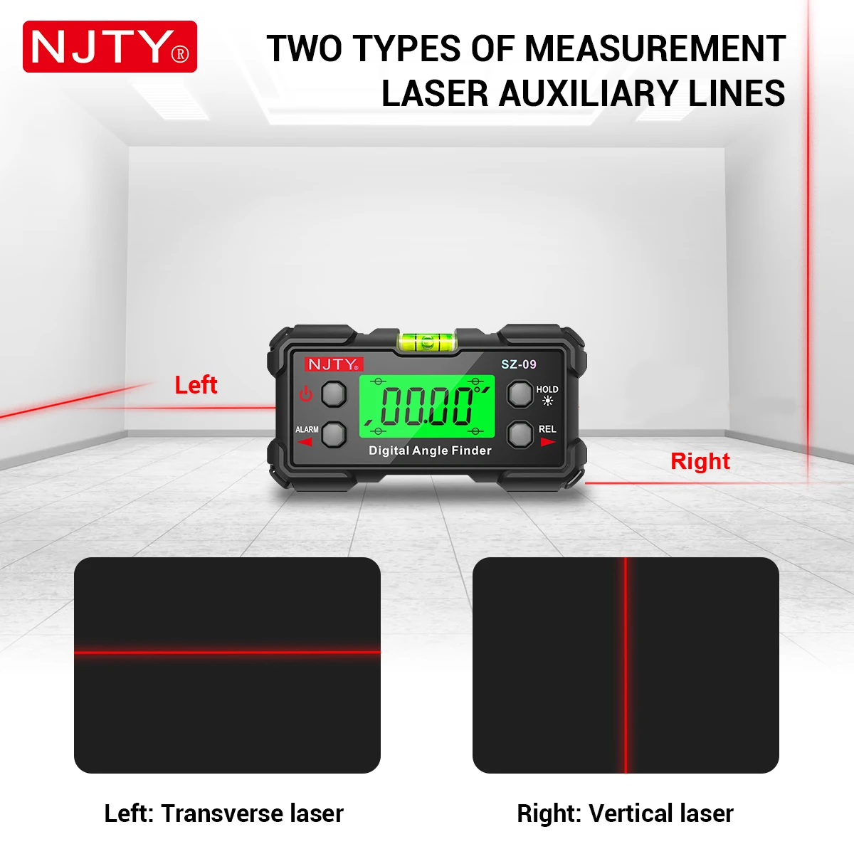 NJTY Digital Laser Angle Gauge High-Precision Inclinometer & Level Box - Image 5