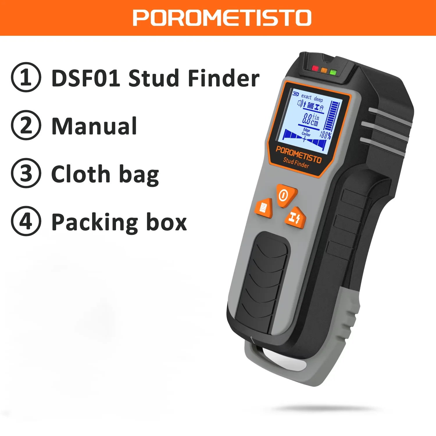 POROMETISTO 6-in-1 Electronic Stud Finder Wall Scanner with LCD Screen - Image 7