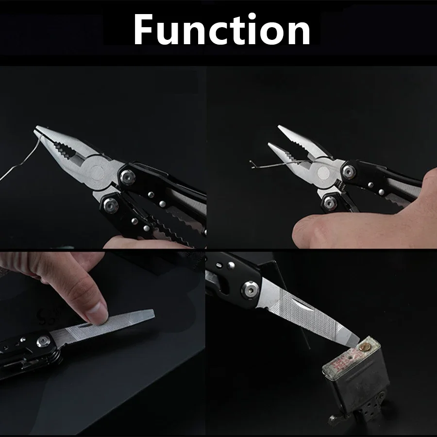 Stainless Steel Folding Pocket Multitool Knife & Pliers - Image 4